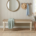 The Gray Barn Far Darrig Antique White And Distressed Oak Wood Dining Bench