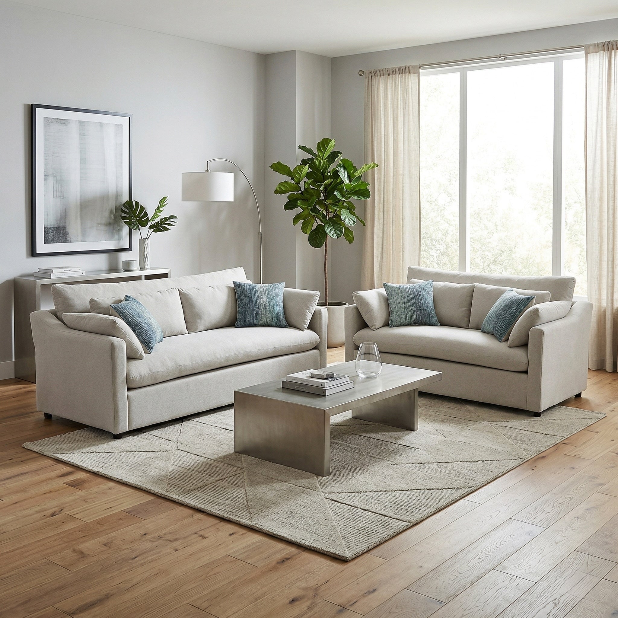 Roundhill Furniture Wilson 2 Piece Living Room Set Sofa And Loveseat