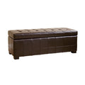 Routhledge Tufted Bi Cast Leather Storage Bench