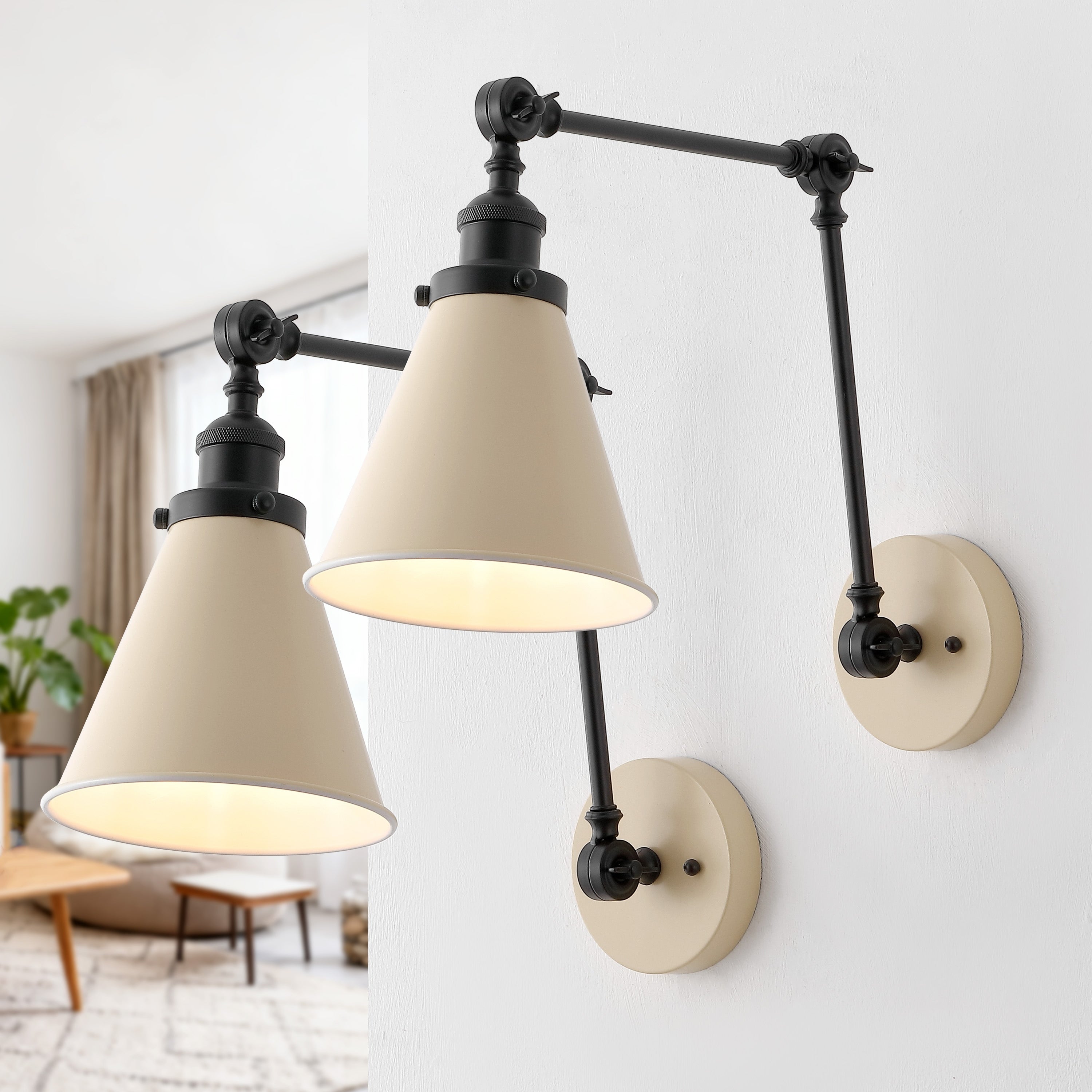 Jonathan Y Rover Chrome Metal 7 Inch Adjustable Arm Led Wall Sconce