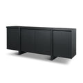 Rowan Black Oak Wood Closed 4 Door Sideboard 82.0L X 20.0W X 32.0H