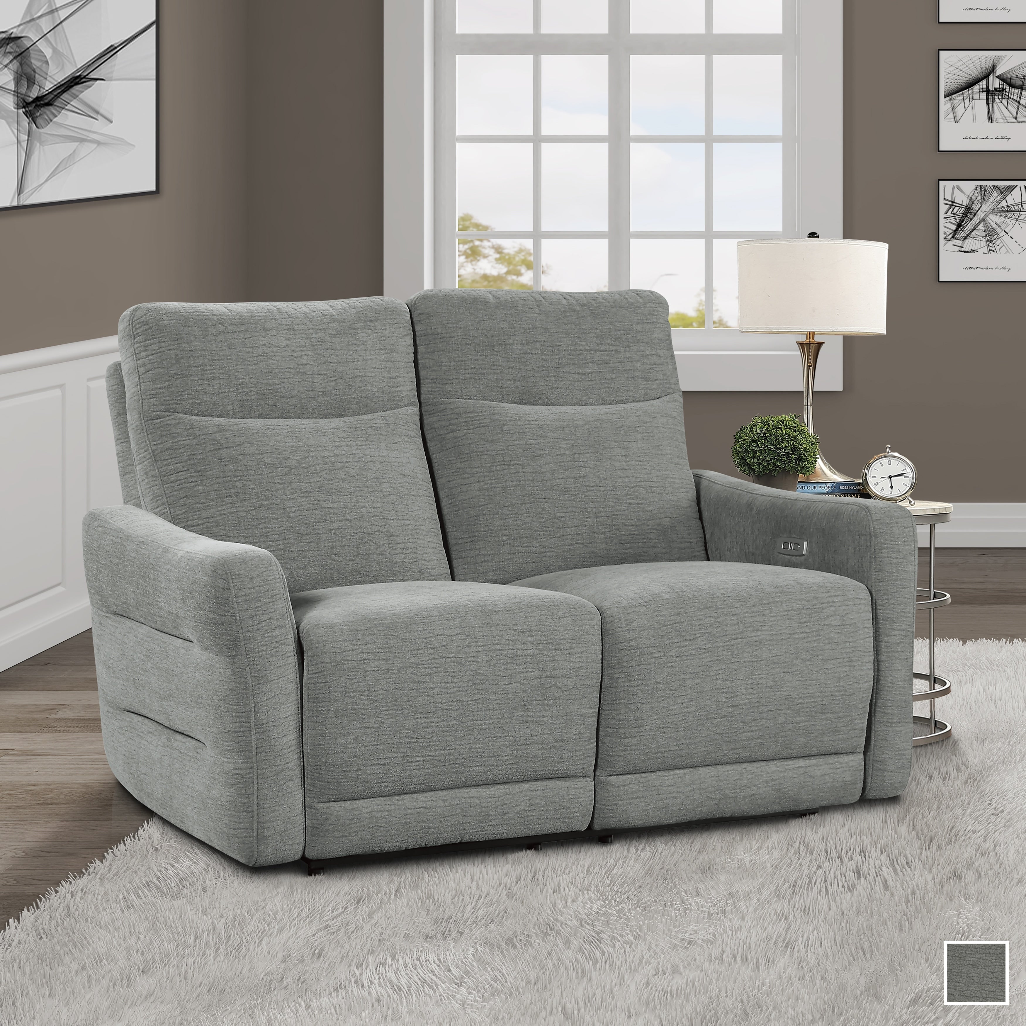 Rowe Power Double Lay Flat Reclining Loveseat With Power Headrests And Usb Ports