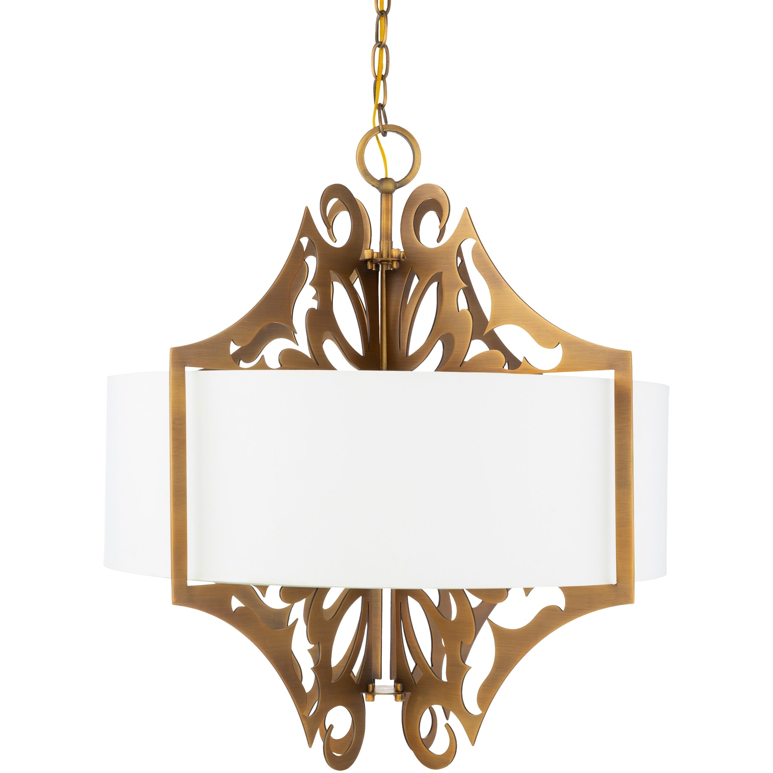 Roxton Modern Damask Metal 3 Light Pendant