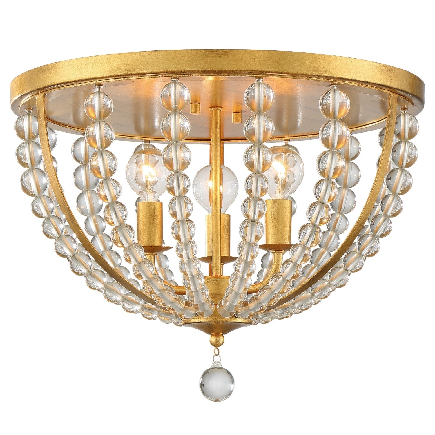 Roxy 3 Light Antique Gold Ceiling Mount 16.5 W X 13.25 H