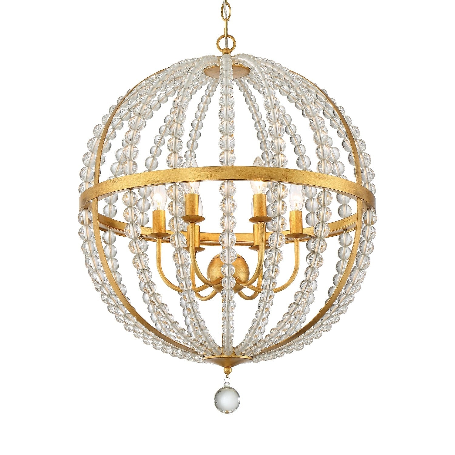 Roxy 6 Light Antique Gold Chandelier 22 W X 29.75 H