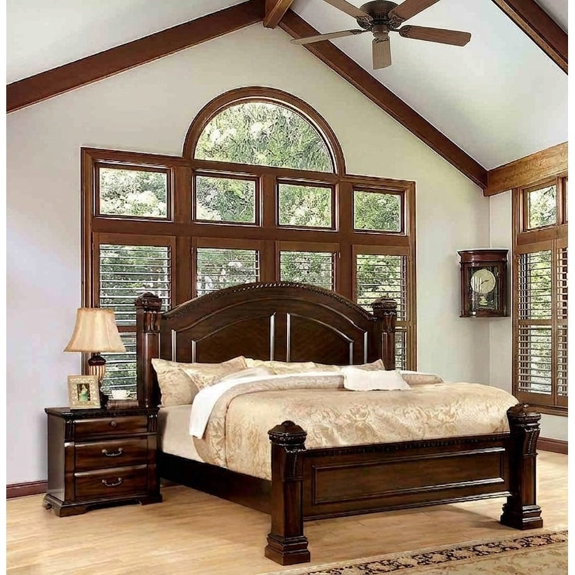 Royal 3Pc Solid Wood Bedroom Furniture Set Cherry Finish
