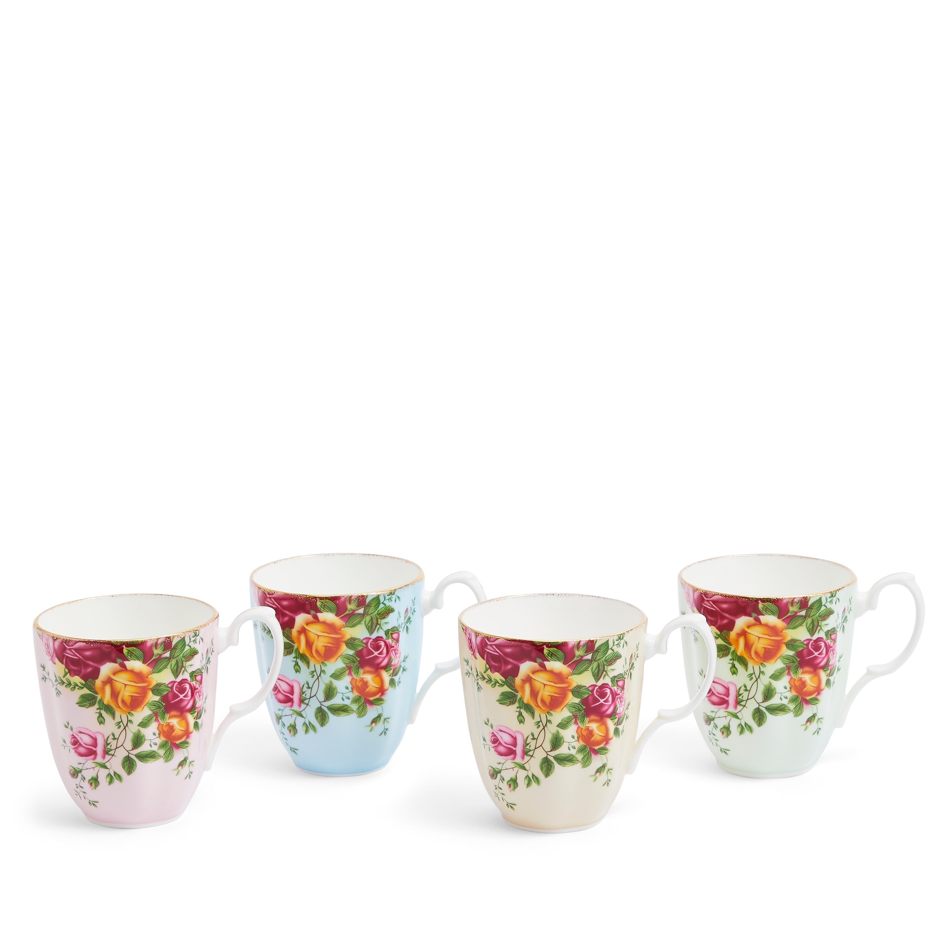 Royal Albert Old Country Roses Mug 13.5Floz 4 Piece Set Mixed Colours