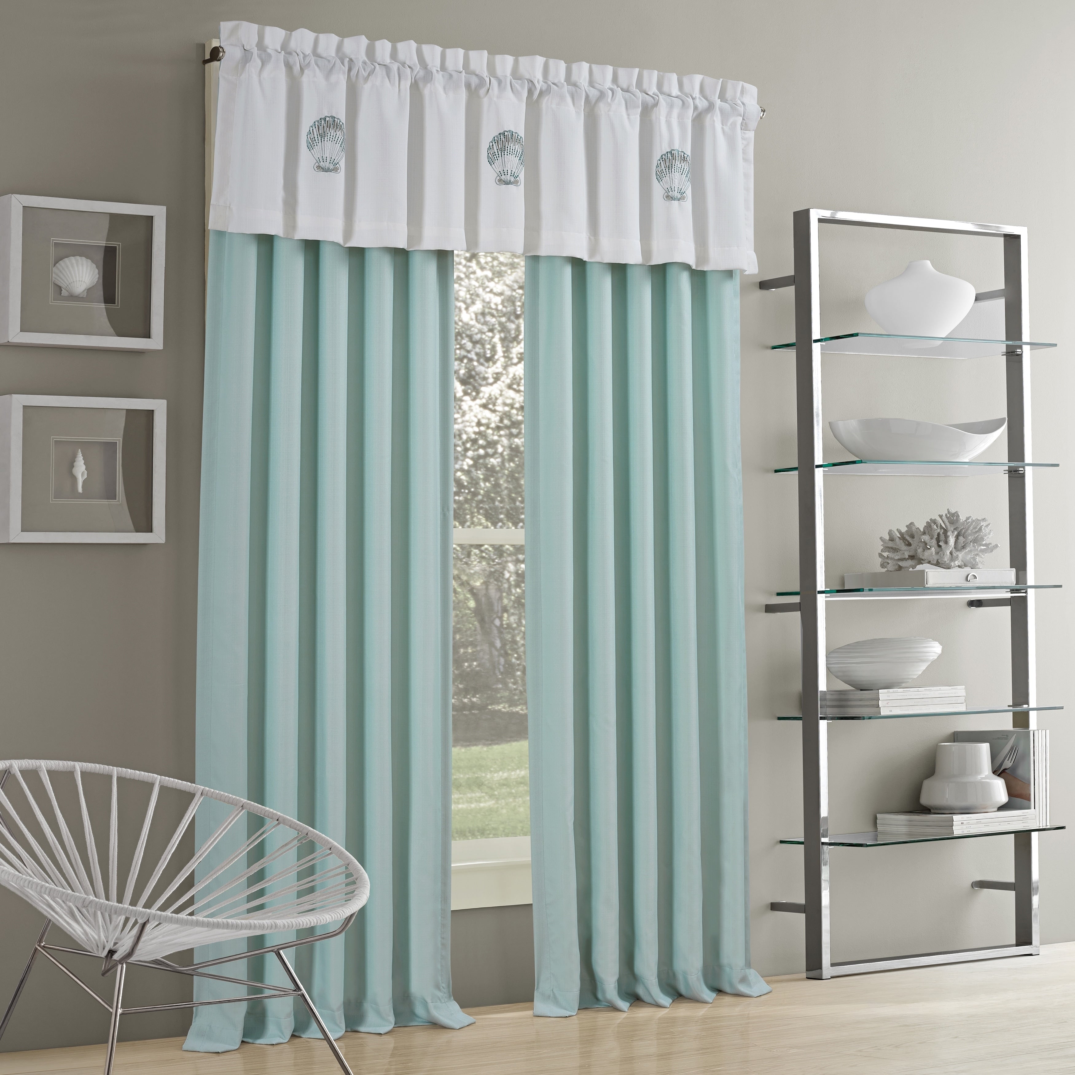 Royal Court Waters Edge Coastal Window Panel Pair