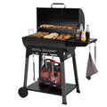 Royal Gourmet Cc1831 Barrel Charcoal Grill With Side Shelf Sturdy Side Shelf Bottom Shelf 626 Sq. In. Cooking Area