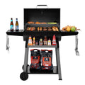 Royal Gourmet Cc1831T Barrel Charcoal Grill With Side Shelves Hanging Basket Bottom Shelf 626 Sq. In