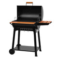 Royal Gourmet Cc1831V Barrel Charcoal Grill With Wooden Side Front Shelves Frame Tool Hooks