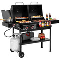 Royal Gourmet Zh3005 2 Burner Gas And Charcoal Combo Grill With Side Burner 34 000 Btu Dual Fuel Grill