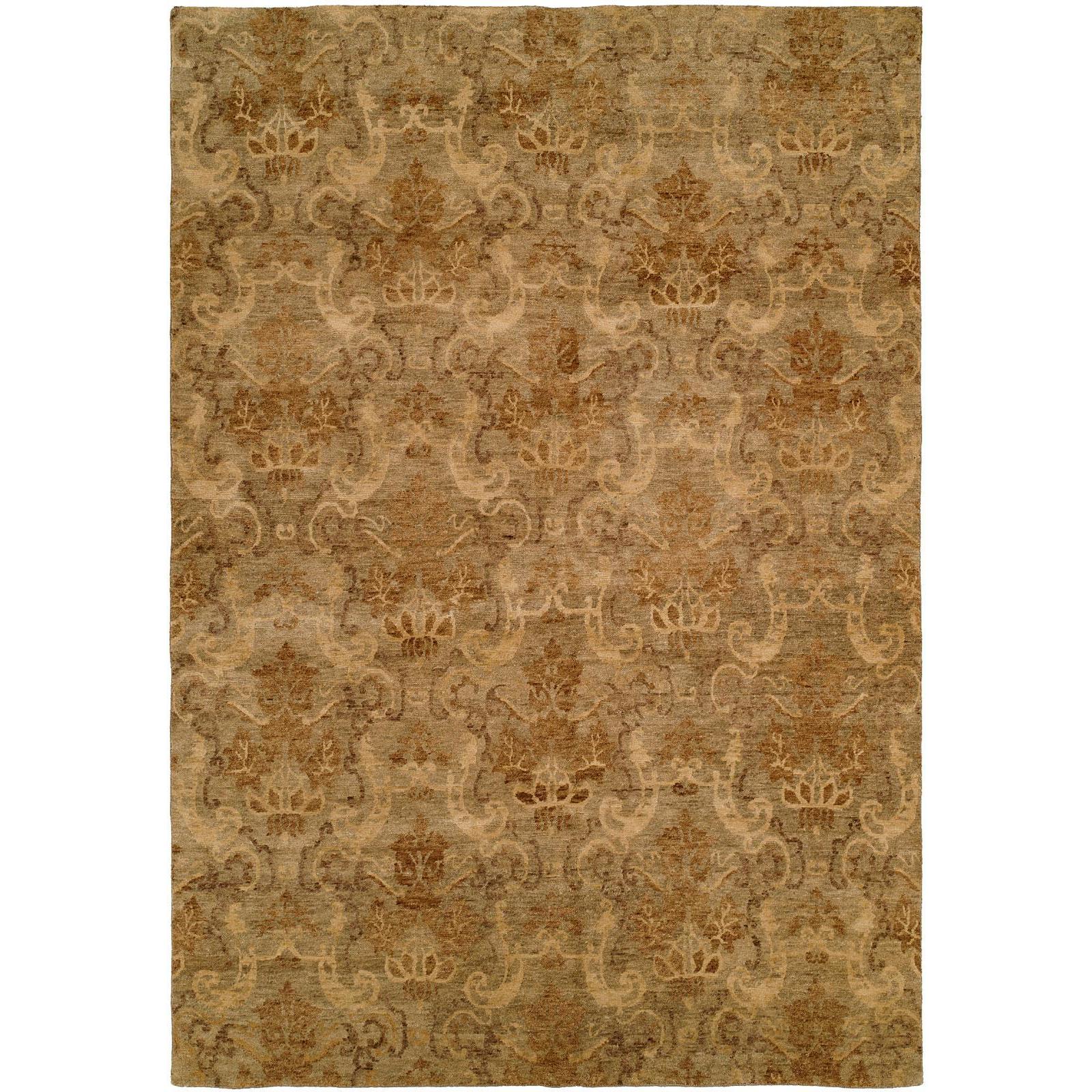 Royal Manner Derbshire Green Wool Hand Knotted Area Rug