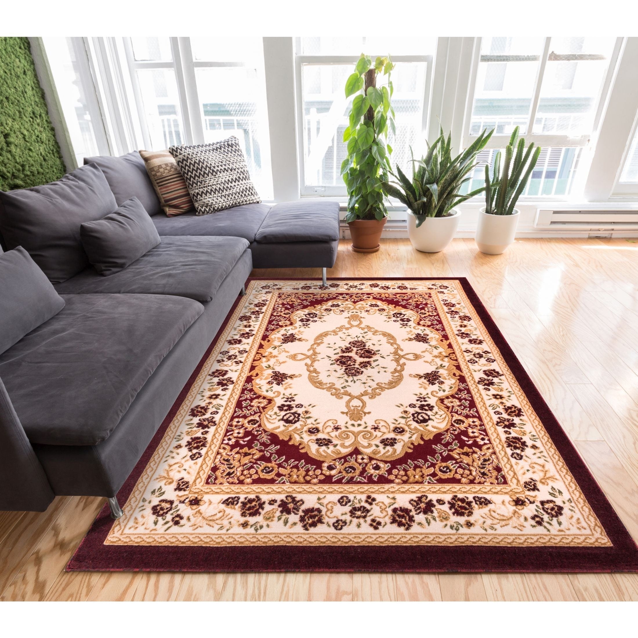 Well Woven Royal Medallion European French Floral Red Mat Accent Rug 27 X 311