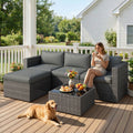 Royalcraft 5 Piece Pe Rattan Wicker Sectional Sets