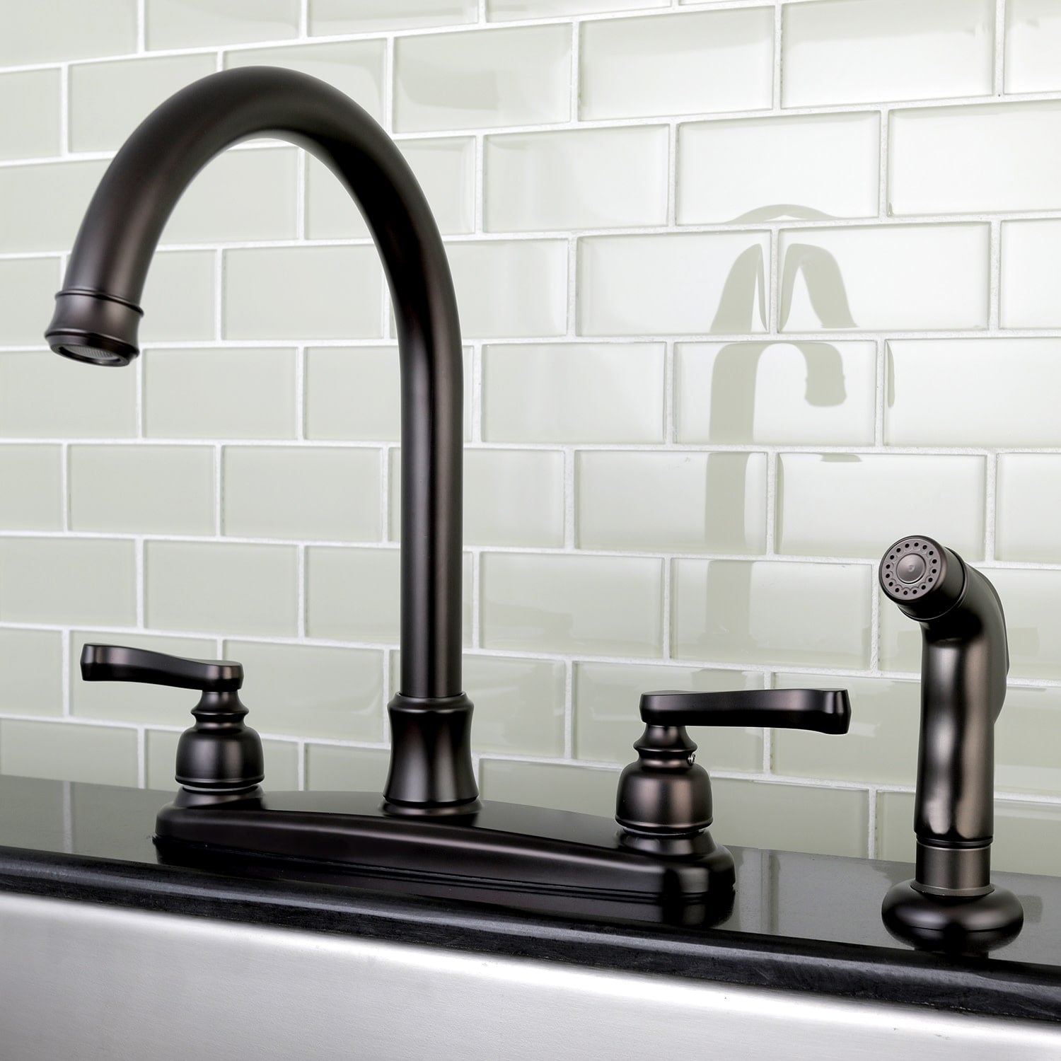 Royale 8 Inch Centerset Kitchen Faucet With Sprayer