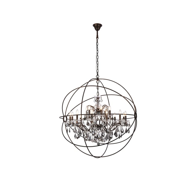 Royce Edge 18 Light Dark Bronze Chandelier