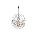 Royce Edge 25 Light Dark Bronze Steel And Royal Cut Clear Crystals Chandelier