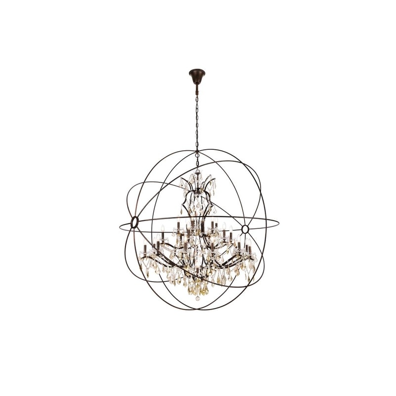 Royce Edge 25 Light Dark Bronze Steel And Royal Cut Clear Crystals Chandelier
