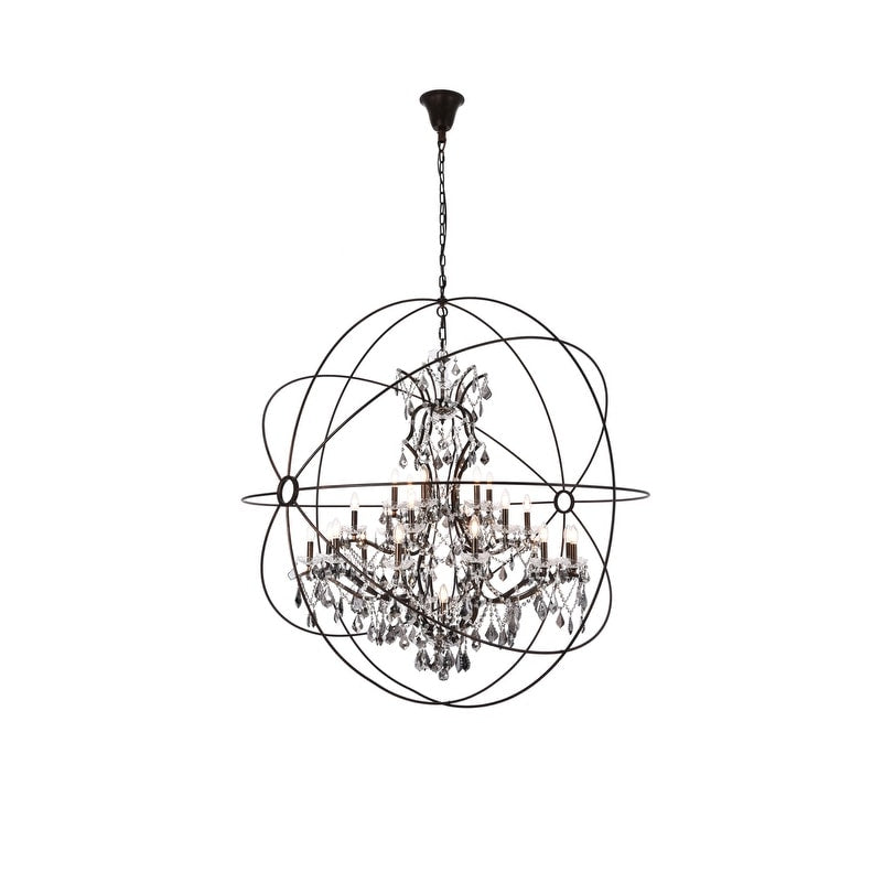 Royce Edge 25 Bronze Steel And Crystal Candelabra Chandelier