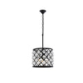 Royce Edge 3 Light Matte Black Pendant Matte Black Royal Cut Clear Crystals