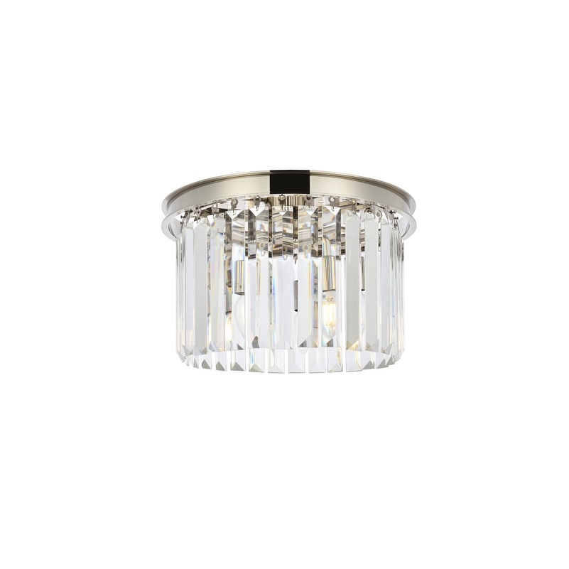 Royce Edge 3 Light Polished Nickel Flush Mount