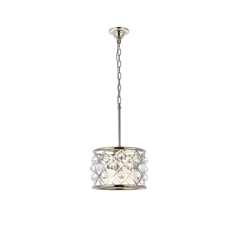 Royce Edge 3 Light Polished Nickel Pendant Polished Nickel Royal Cut Clear Crystals