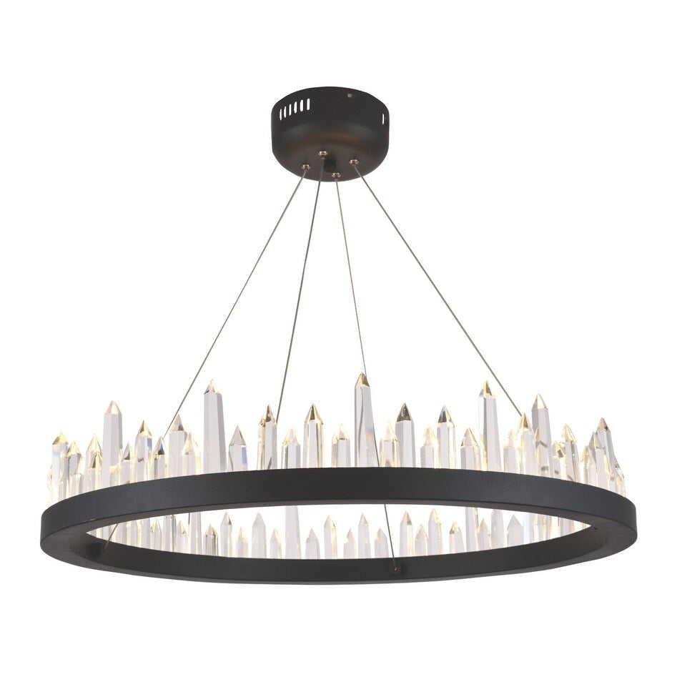Royce Edge 32 Light Satin Dark Grey Chandelier