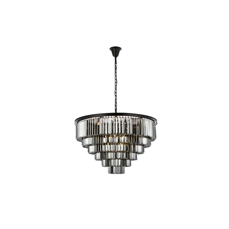 Royce Edge 33 Light Matte Black Chandelier