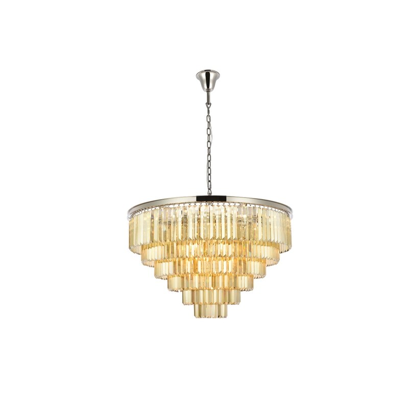 Royce Edge 33 Light Polished Nickel Chandelier