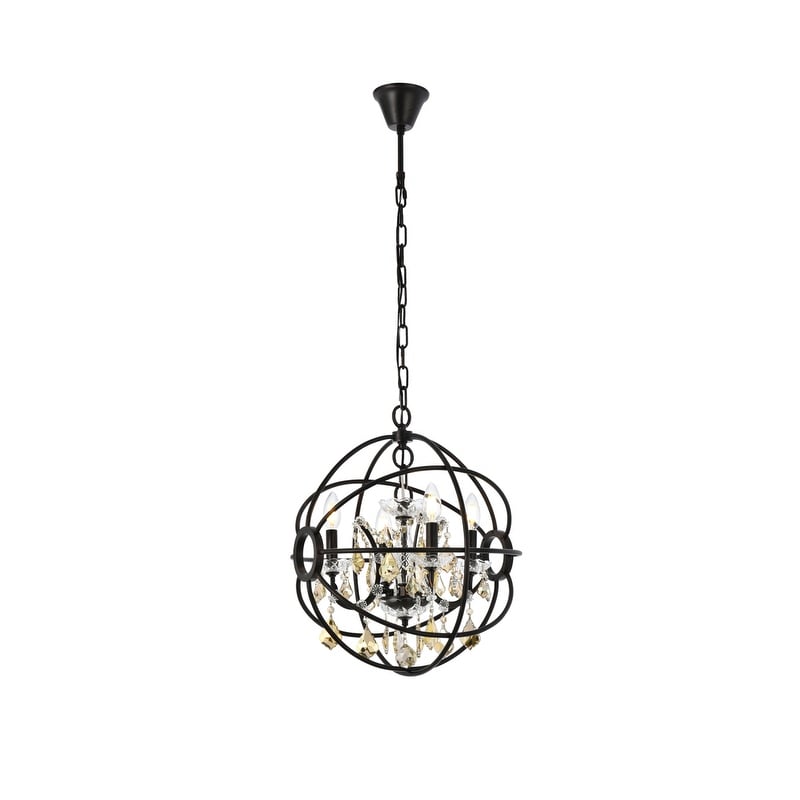 Royce Edge 4 Light Dark Bronze Pendant Dark Bronze Royal Cut Golden Teak Crystals