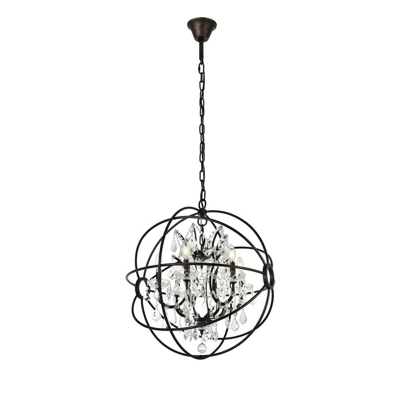 Royce Edge 6 Light Dark Bronze Chandelier