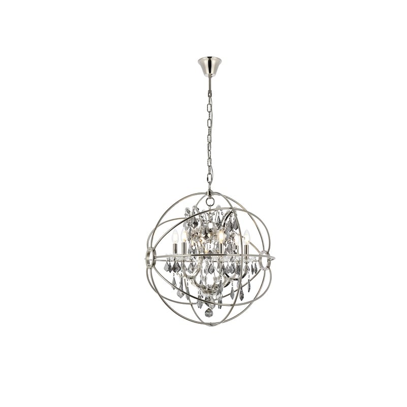 Royce Edge 6 Light Polished Nickel Chandelier