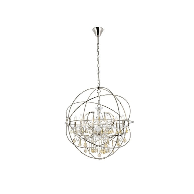 Royce Edge 6 Light Polished Nickel Chandelier