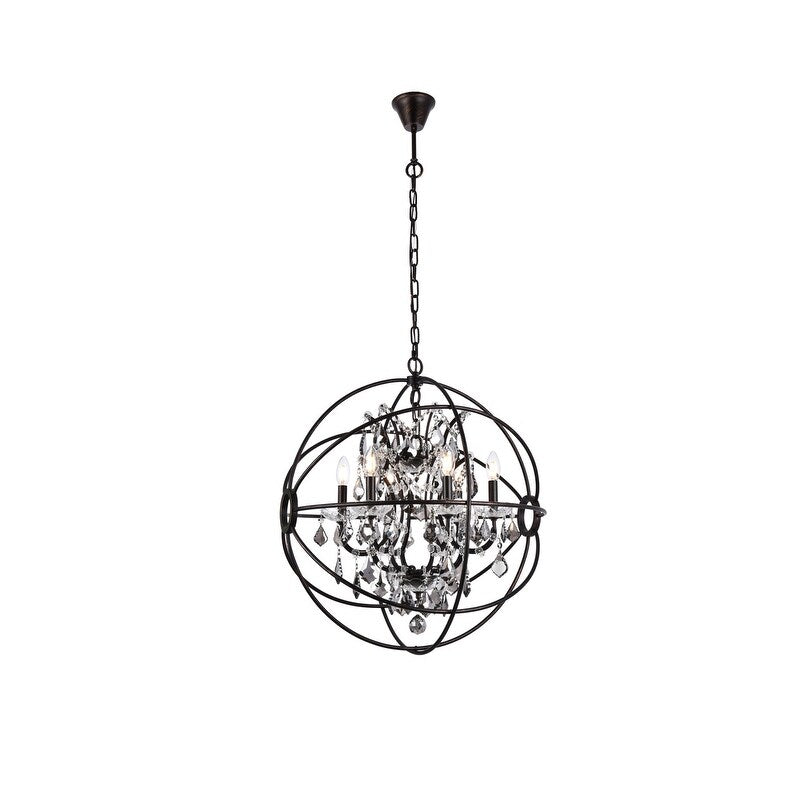 Royce Edge 6 Light Dark Bronze Chandelier