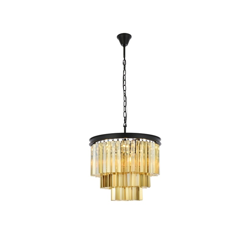 Royce Edge 9 Light Matte Black Chandelier