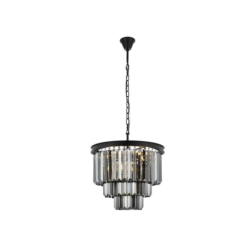 Royce Edge 9 Light Matte Black Chandelier