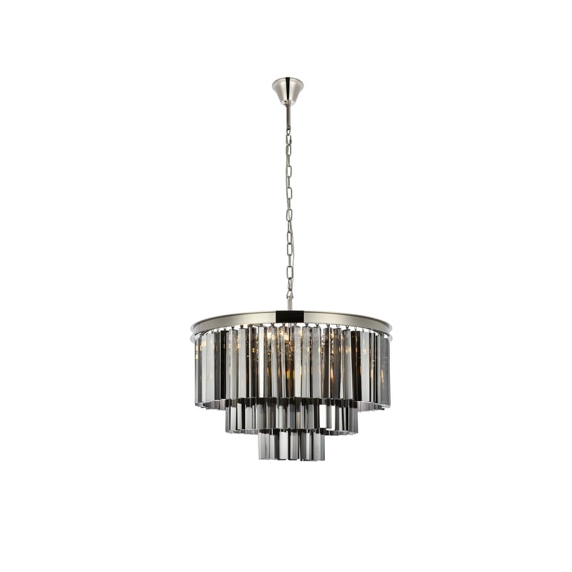 Royce Edge 9 Light Polished Nickel Chandelier