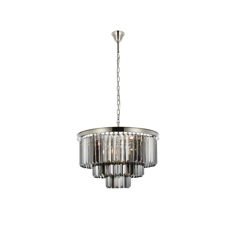 Royce Edge 9 Light Polished Nickel Chandelier
