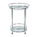 Osp Home Furnishings Silver Orchid Rita Serving Cart With Chrome Finish