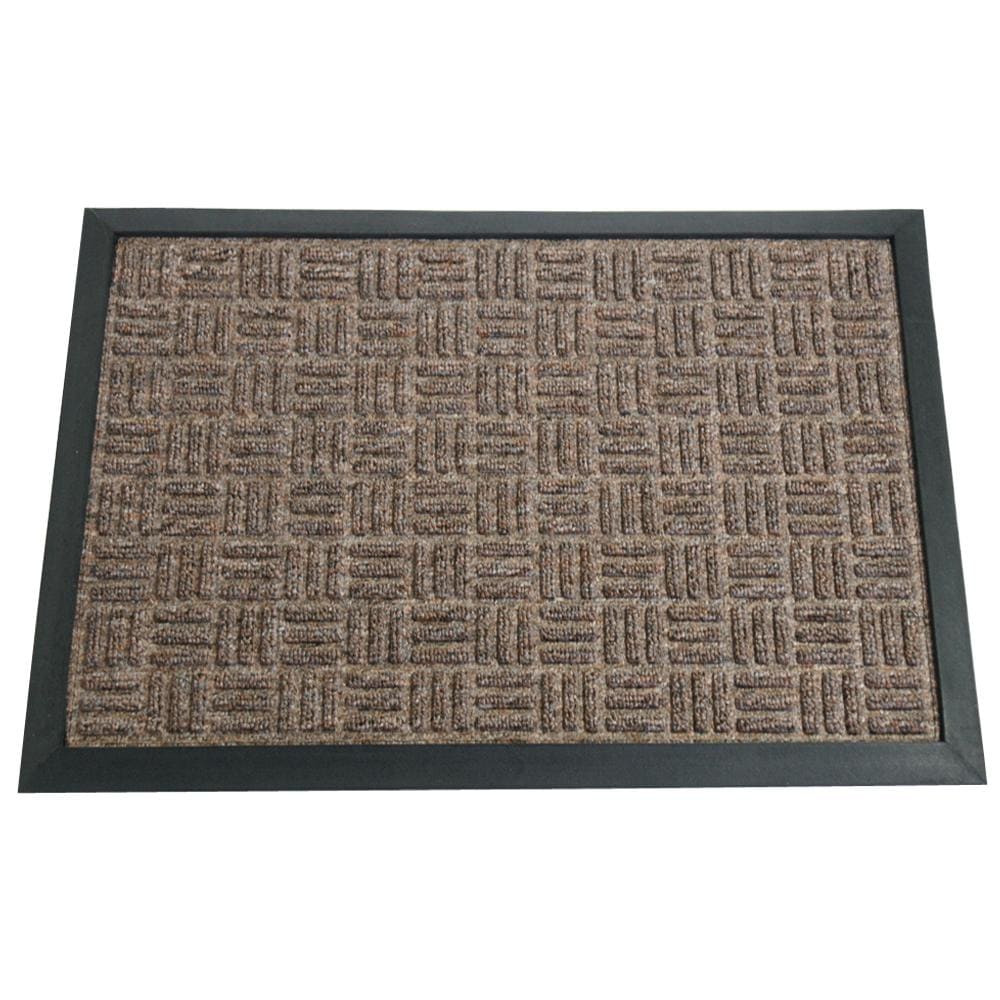 Rubber Cal Brown Wellington Carpet Door Mat 14 X 2