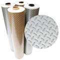 Rubber Cal Diamond Plate Metallic Pvc Flooring 2.5Mm X 4Ft. Wide Beige Or Silver Available In 10 Lengths