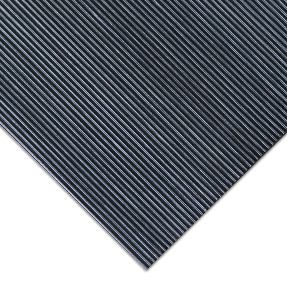 Rubber Cal Fine Rib 48 Inch Wide Black Rubber Flooring Mat 4 X 15