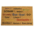 Rubber Cal Go Away Scram Leave Humorous Door Mat 18 X 30
