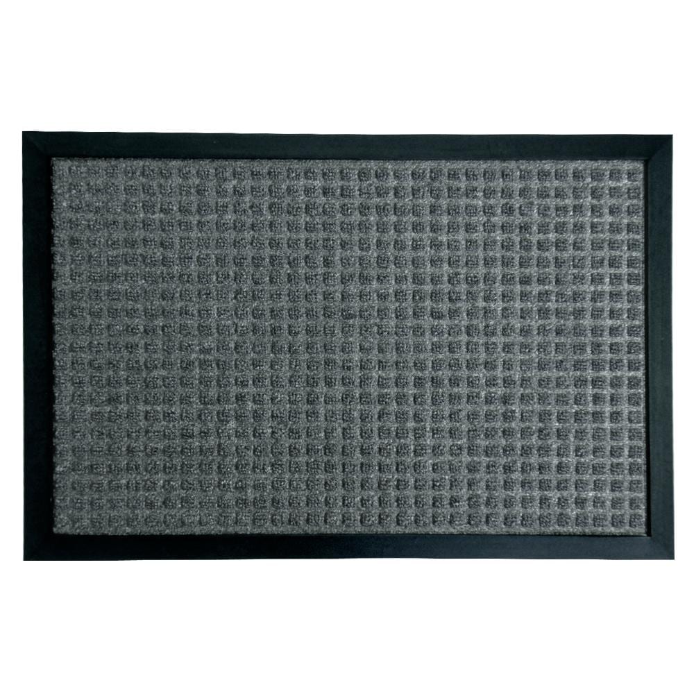 Rubber Cal Nottingham Charcoal Carpet Door Mat 14 X 2