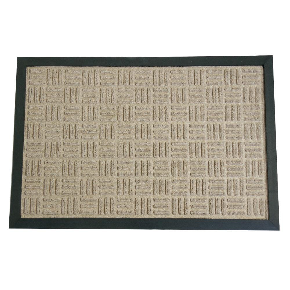 Rubber Cal Tan Wellington Rubber Carpet Floor Mat 3 X 5