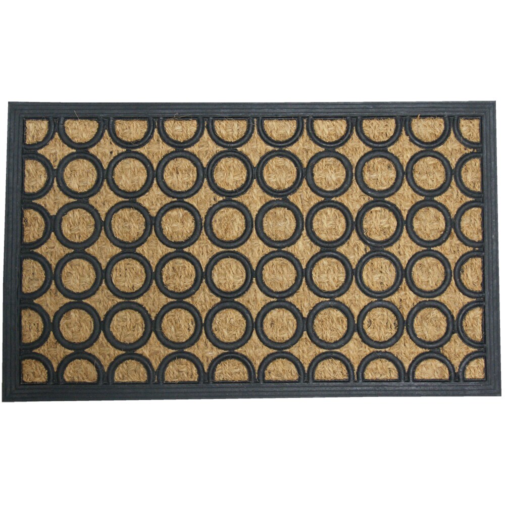 Rubber Cal Tranquil Pattern Rubber Coir Doormat 18 X 30