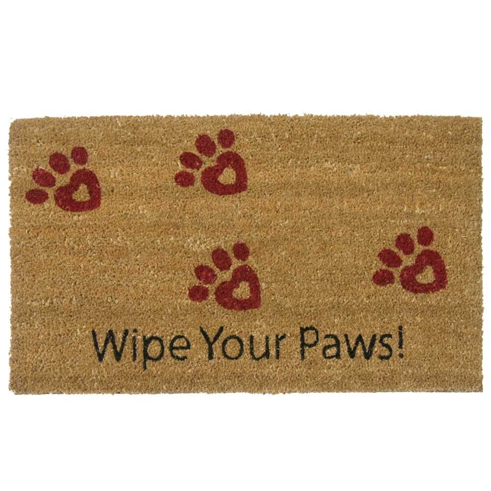 Rubber Cal Wipe Your Paws Door Mat 18 X 30