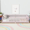 Rubber Wood Twin Size Floor Bed With Fence Without Door