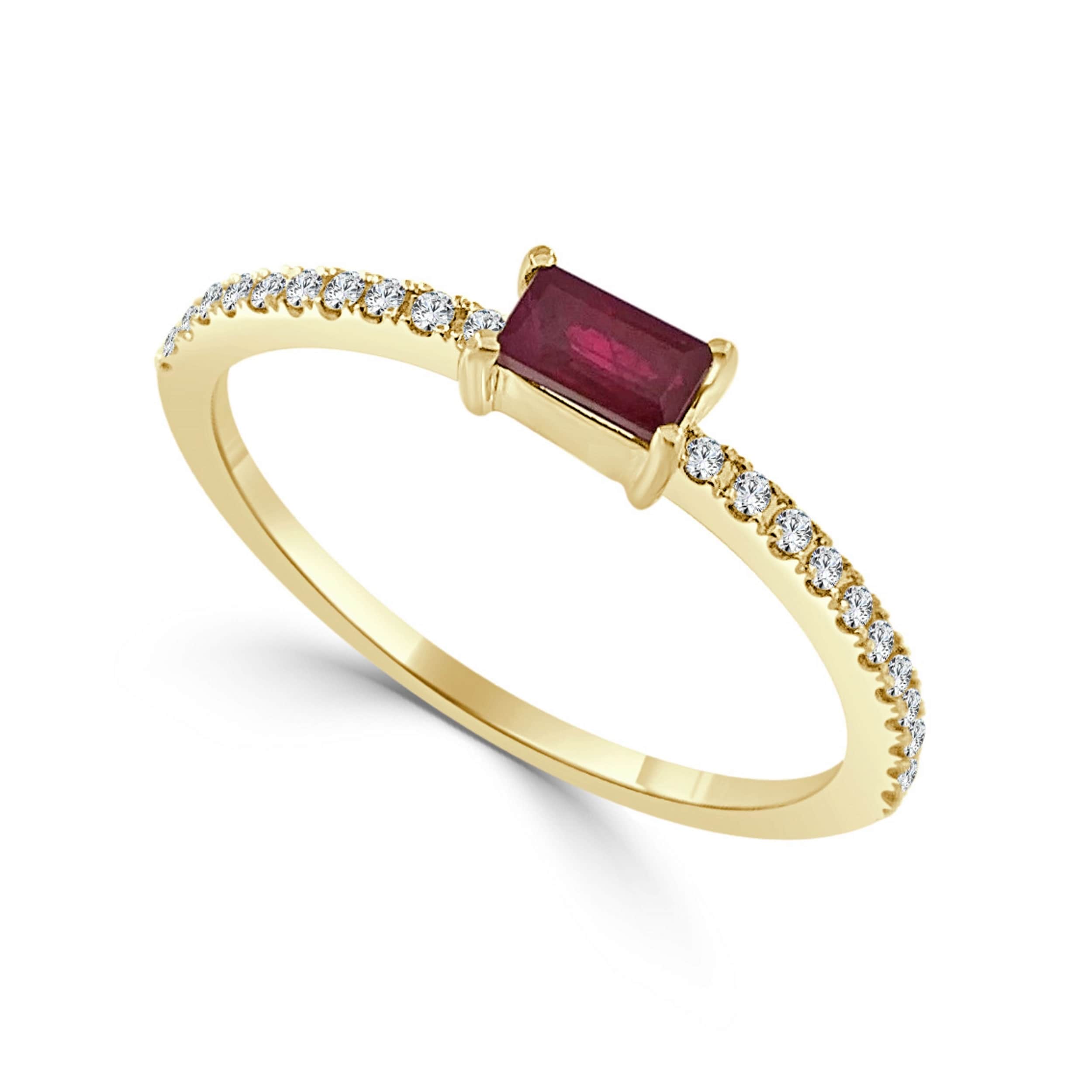 Ruby Diamond Band 14K Gold